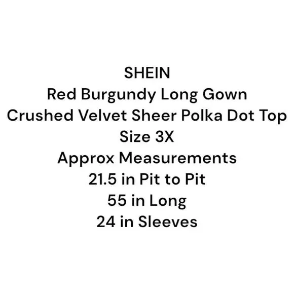 SHEIN Cranberry Crushed Velvet Plus Size 3x Gown Dress Formal Holiday Wedding - Picture 2 of 15